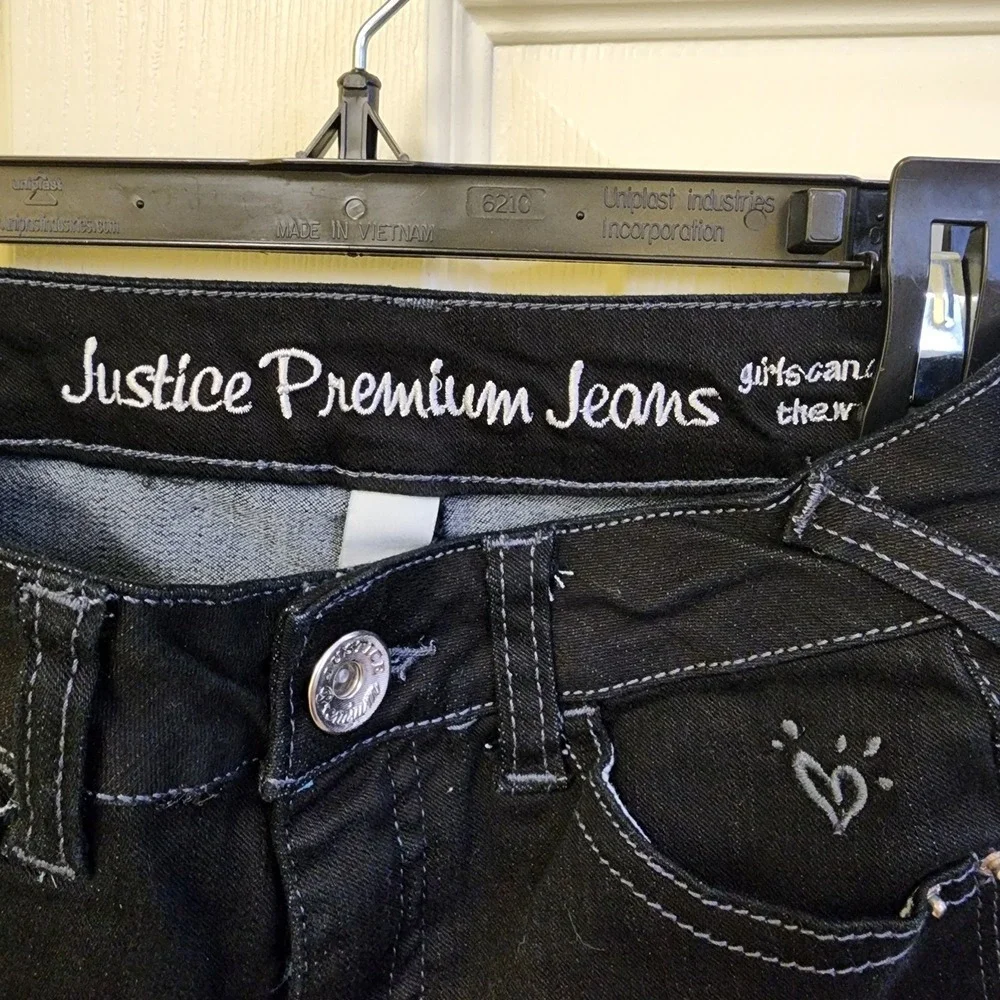 Girls Premium Justice Jeans Black Simply Low Size 12S